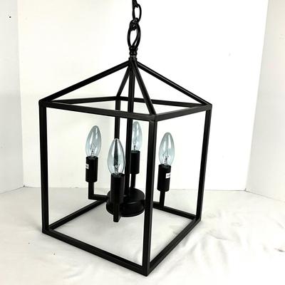 668 Black Hanging Open Lantern Light Fixture