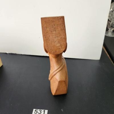 Solid wood African Asian carved Bust