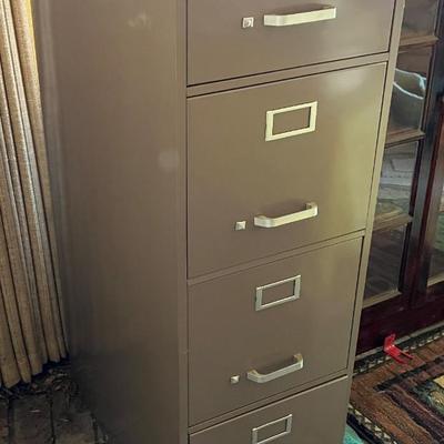 Brown metal file storage cabinet