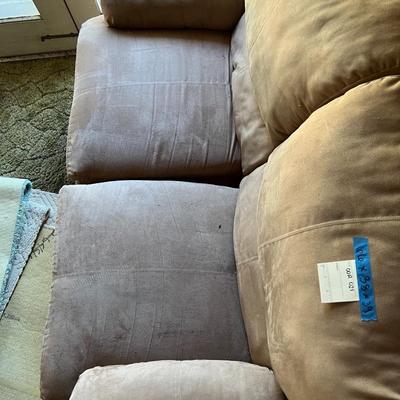 Light brown dual recliner lover seat
