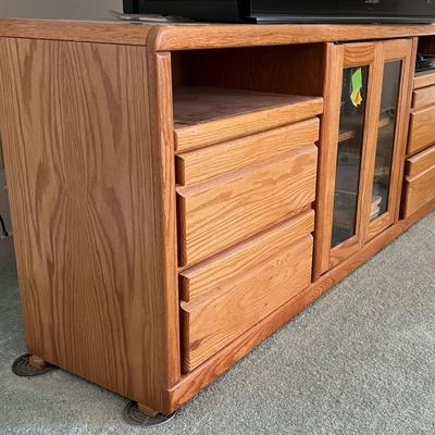 White Oak entertainment center / TV stand