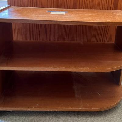Wooden shelving unit