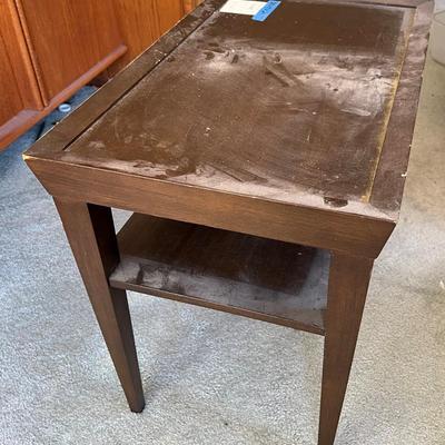 Dark brown wooden tray table