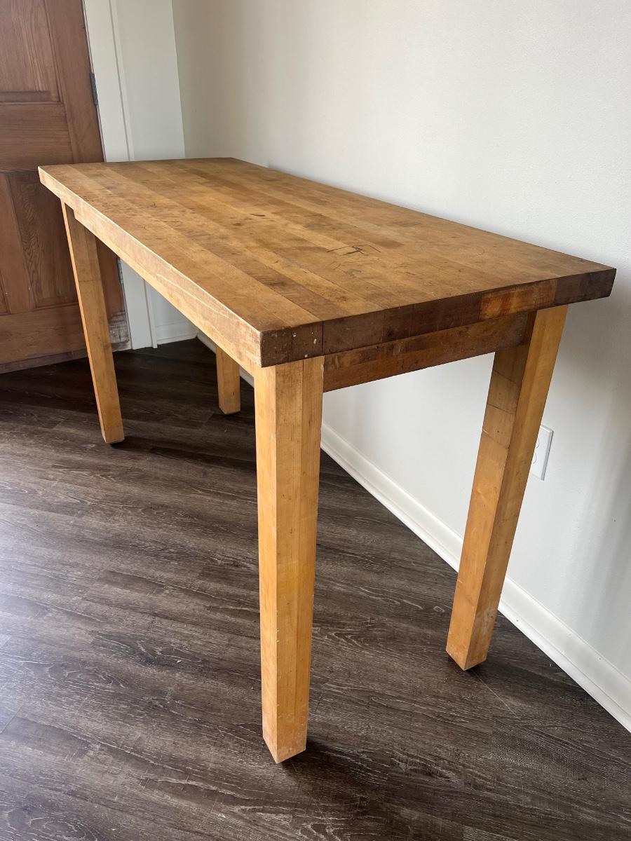 BUTCHER Block Table Counter Height