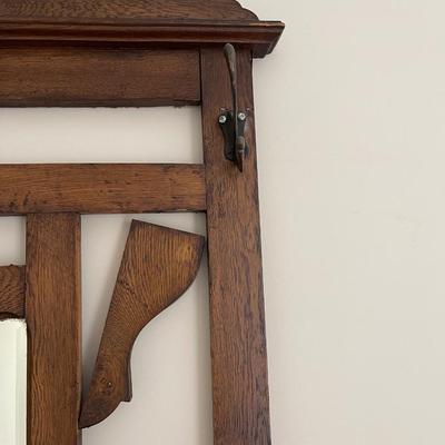 Antique Wood Coat and Umbrella Stand