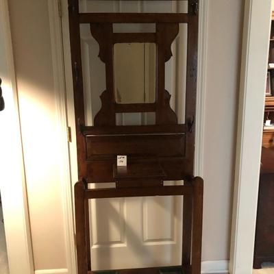 Antique Wood Coat and Umbrella Stand