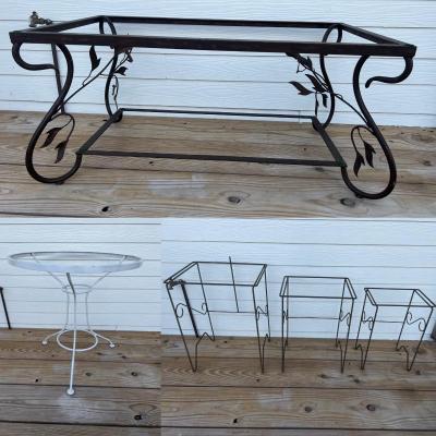 Lot of 5 Metal Table Bases Only *NO TOPS*