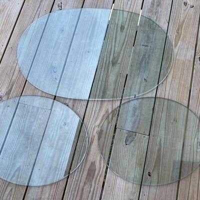 Lot of 3 Pieces of 3/8â€ Thick Round Glass
