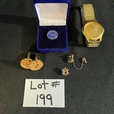 Cufflinks and assortment of Men's items