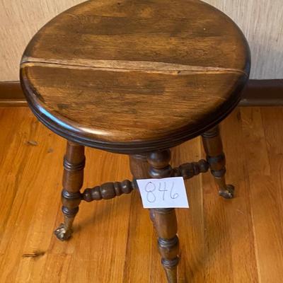 Vintage Glass Ball & Claw Foot Piano Stool