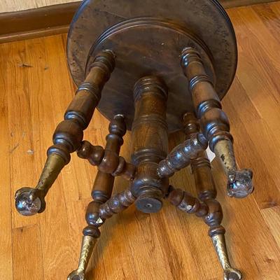 Vintage Glass Ball & Claw Foot Piano Stool