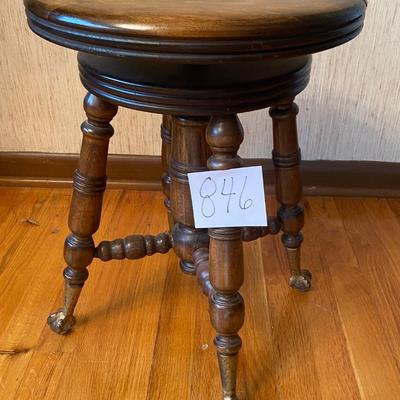 Vintage Glass Ball & Claw Foot Piano Stool