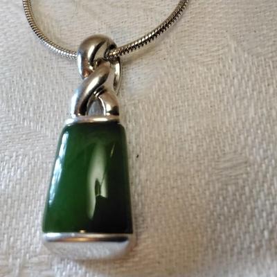 Vintage Jade 24" 925 Necklace