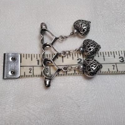 Vintage Cultured Pearl 925 Brooch