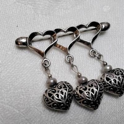 Vintage Cultured Pearl 925 Brooch
