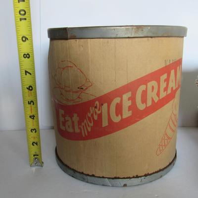 Old Cardboard Ice Cream Container Tin Rim