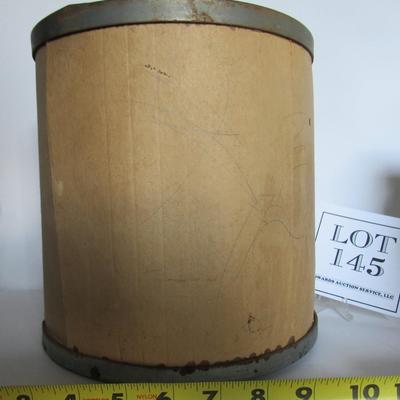 Old Cardboard Ice Cream Container Tin Rim