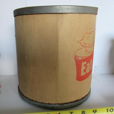 Old Cardboard Ice Cream Container Tin Rim