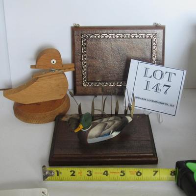 Decorative Wood Items, Duck Clip Holder, Frame, Duck
