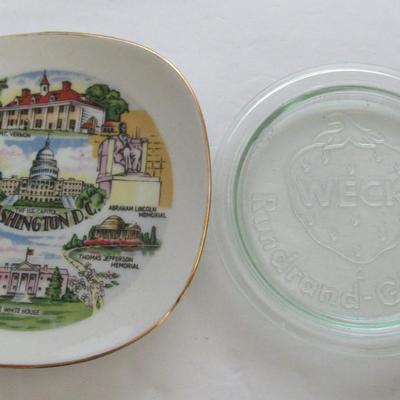 Misc Lot of Glass and China Type Items, Vintage Dollhouse Sink, Frame, More
