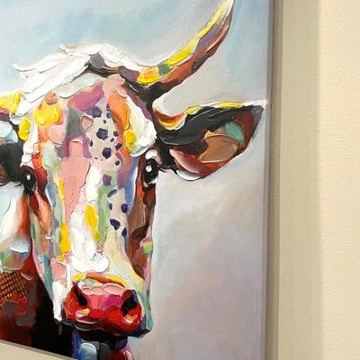 40 X 40 Cow Canvas Painting