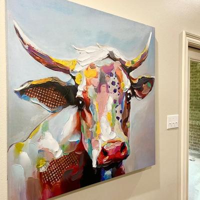40 X 40 Cow Canvas Painting
