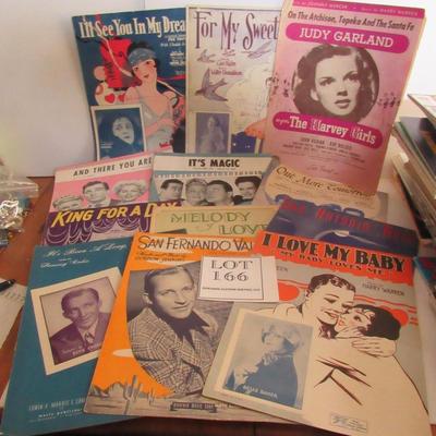 Lot of 12 Vintage Sheet Music, Bing C, Judy G, More Neat Covers