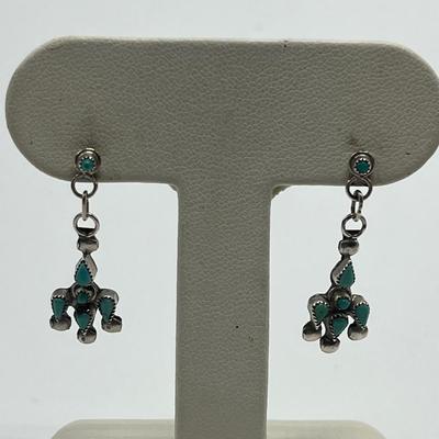 Sterling & Turquoise Earrings & Ring (B2-MG)