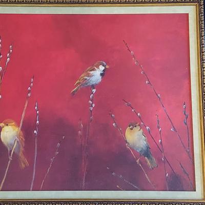 Large Print 'Sparrows in Willow' by Ellen Grantner & More (BR1-BBL)