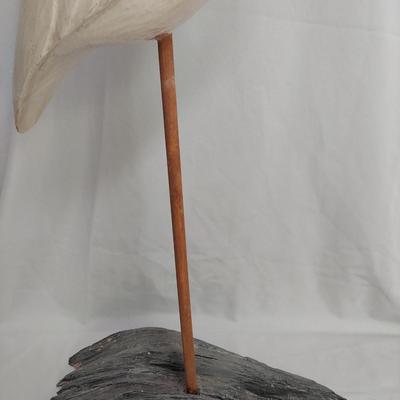 Carved Wooden Shore Bird (BR1-BBL)