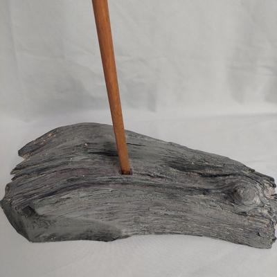 Carved Wooden Shore Bird (BR1-BBL)