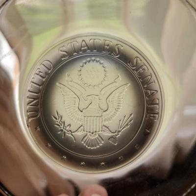 United States Senate Ashtray Heavy Glass