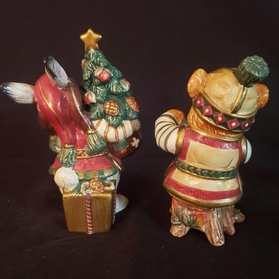 Christmas Fitz and Floyd Salt and Pepper Shakers and Jar (D-KD)