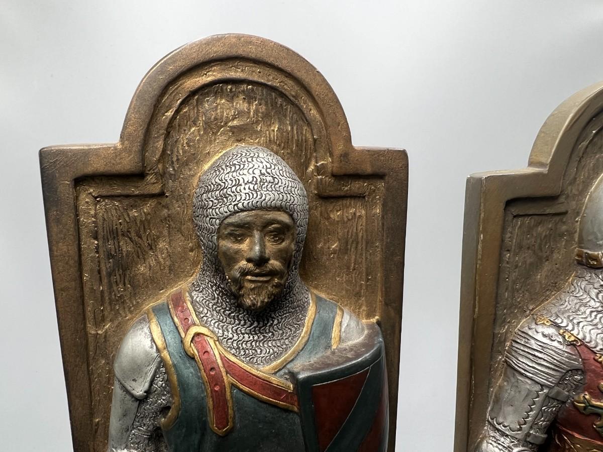Vintage Pair of Marcus Replicas Warrior Knights 3D Chalkware