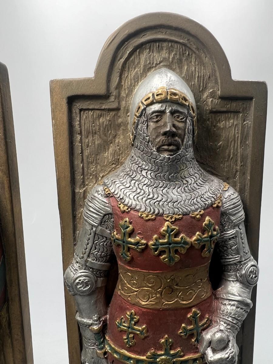 Vintage Pair of Marcus Replicas Warrior Knights 3D Chalkware