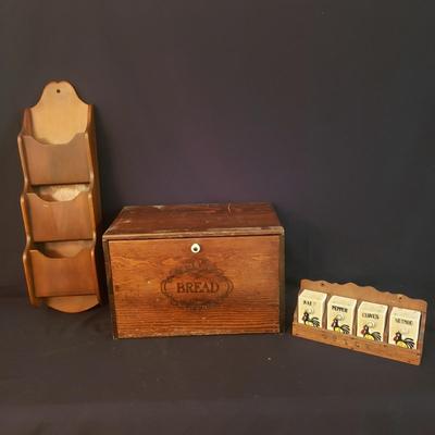 Wooden Bread Box, Letter Rack, and Spices (D-KD)