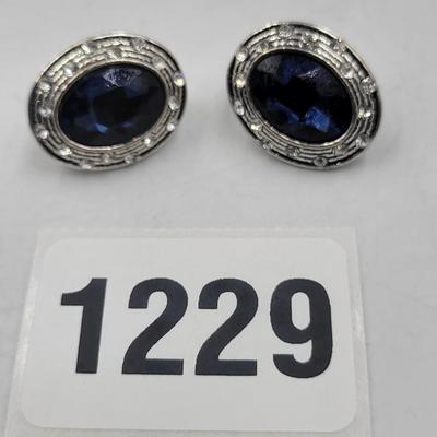 Blue Sapphire Clip On Earrings
