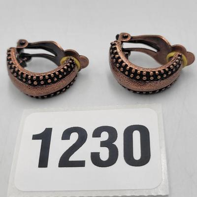 Bronze Toned Clip On Earrings