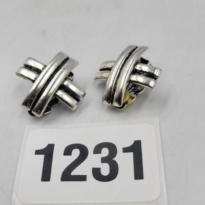 Silver Toned Clip On Earrings