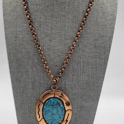 Copper Native American Pendant Necklace