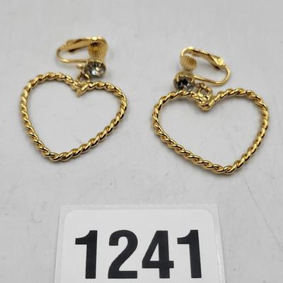 Gold Toned Heart Earrings