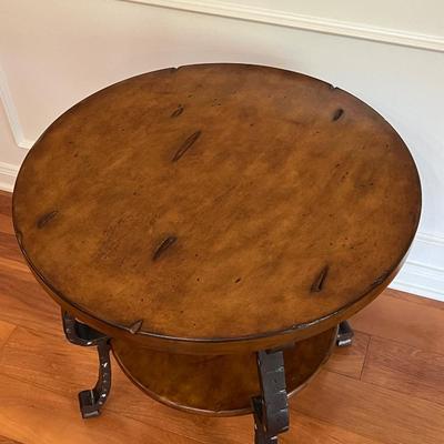 Heavy Iron Wooden Occasional / Side Table