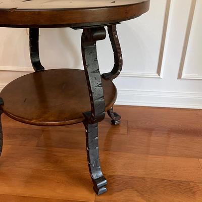 Heavy Iron Wooden Occasional / Side Table