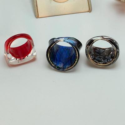 Jellyfish Set, Glass Rings & Earrings (B2-SS)
