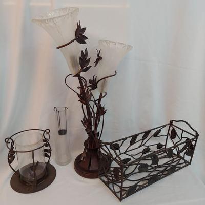 Metal & Glass Flower Lamp and more (BR1-BBL)