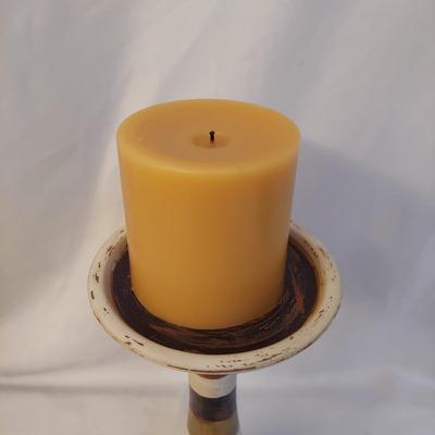 Ceramic Candle Holder, Wooden Mirror & Tray (BR1-BBL)