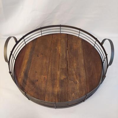 Ceramic Candle Holder, Wooden Mirror & Tray (BR1-BBL)