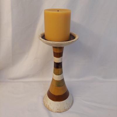 Ceramic Candle Holder, Wooden Mirror & Tray (BR1-BBL)