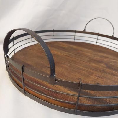 Ceramic Candle Holder, Wooden Mirror & Tray (BR1-BBL)