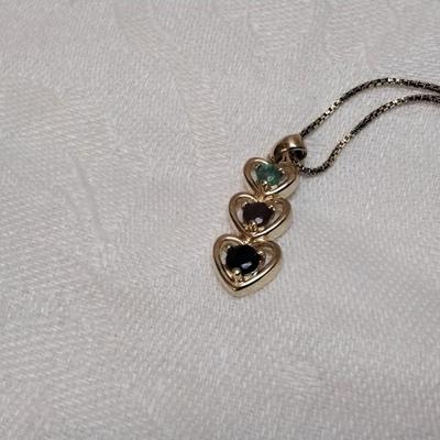 Ross Simons Emerald, Ruby, Sapphire 18" Gold Vermeil Necklace